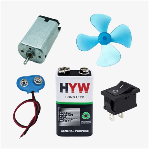 DIY Windmill Kit with Mini DC Motor 9V, Fan Blade, 9V Battery, Switch ...