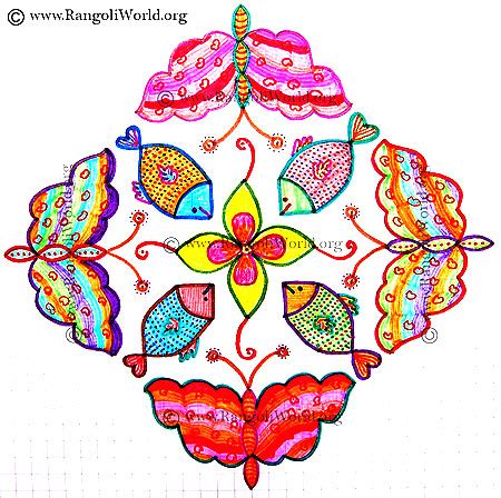 15 dots kolam designs gallery