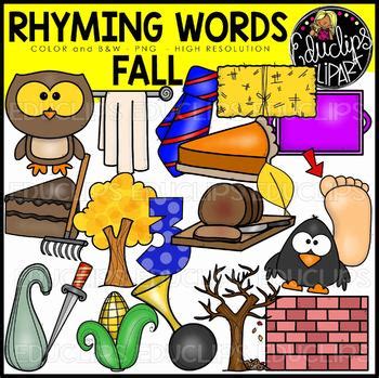 Fall/Autumn Rhyming Words Clip Art Set {Educlips Clipart} by Educlips ...
