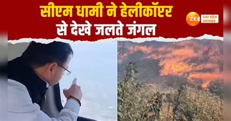 uttarakhand nainital region forest fire cm dhami conduct aerial survey ...