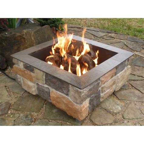 FireScapes Smooth Ledge Square Natural Gas Fire Pit : Ultimate Patio
