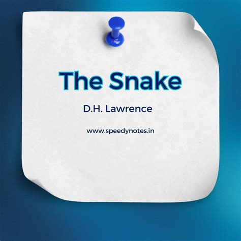 Super Short Summary - The Snake - Speedy Notes
