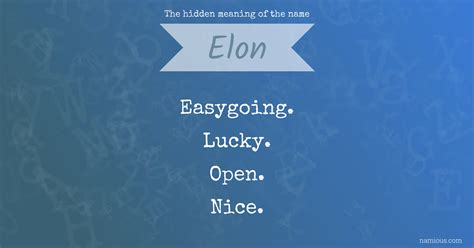 The hidden meaning of the name Elon | Namious