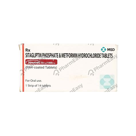 Janumet 50/1gm Strip Of 14 Tablets: Uses, Side Effects, Price & Dosage ...