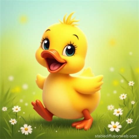 Disney Duckling Meadow Play | Stable Diffusion Online