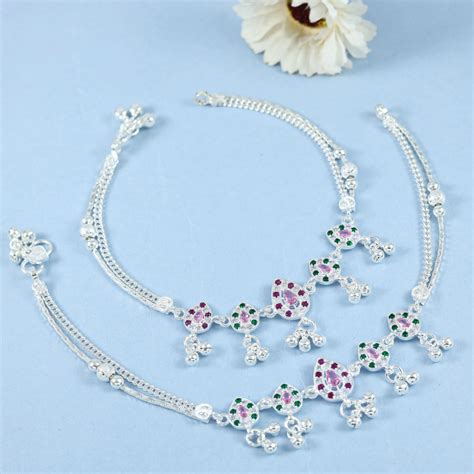 Yasmin Silver Anklets – PP Jewellers