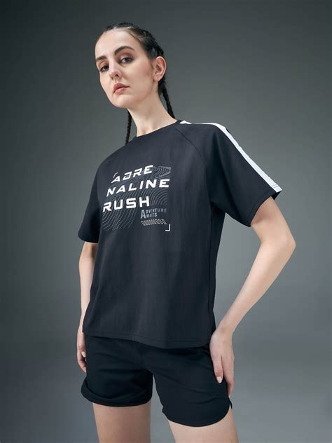 Women Printed Relaxed Fit Round Neck T-shirt with ELASTOPLUS