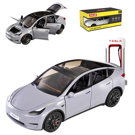Buy 1:24 Scale Tesla Model Car Toy Pull Back with Sound and Light ...