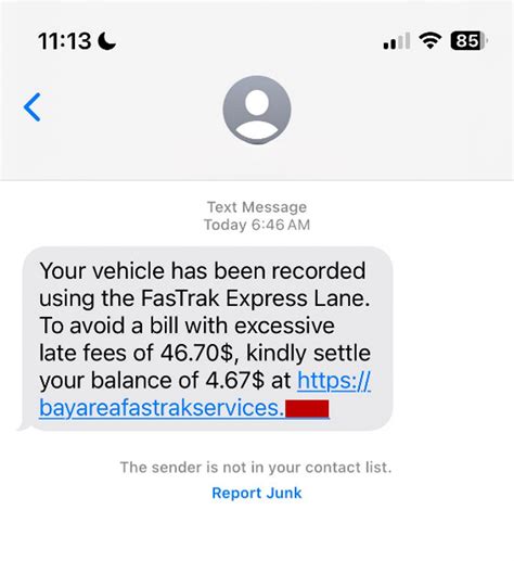 Bay Area FasTrak Scam Text | Trend Micro News