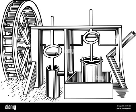 Wooden vintage mill wheel Stock Vector Images - Alamy
