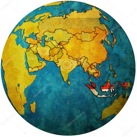 Indonesia on globe map Stock Photo by ©michal812 25716517