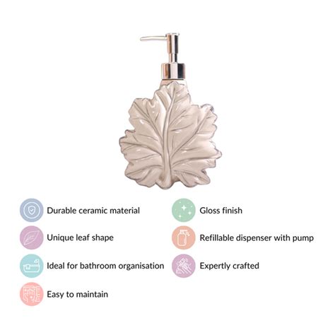 Maple Leaf Liquid Dispenser Ceramic Beige Online - Premium Dispenser ...