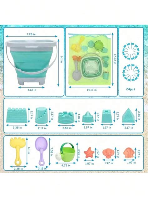 Conjunto de Brinquedos de Praia para Crianças, Balde e Pá Dobráveis ...