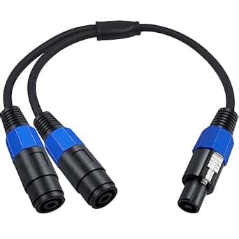 Poyiccot Speakon Splitter Cable, Speakon 1 Male to 2 Female Cable, 22 ...