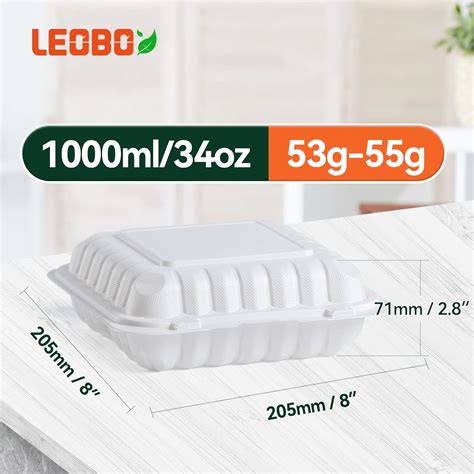 Buy LEOBOX To Go Containers, 55 Pack BPA Free 3 Compartment Food ...