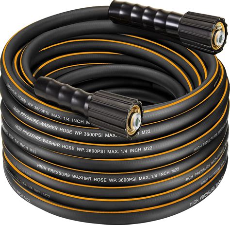 Pressure Washer Hose 150 FT 1/4" Kink Free M22 14mm Brass Power Washer Pipe Replacement for ...