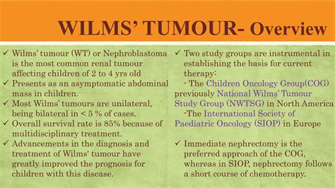 Wilms' tumour-- Pediatric Surgery | PPTX
