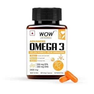 WOW Life Science Advanced Omega 3 Capsule for Men & Women with 100% RDA ...