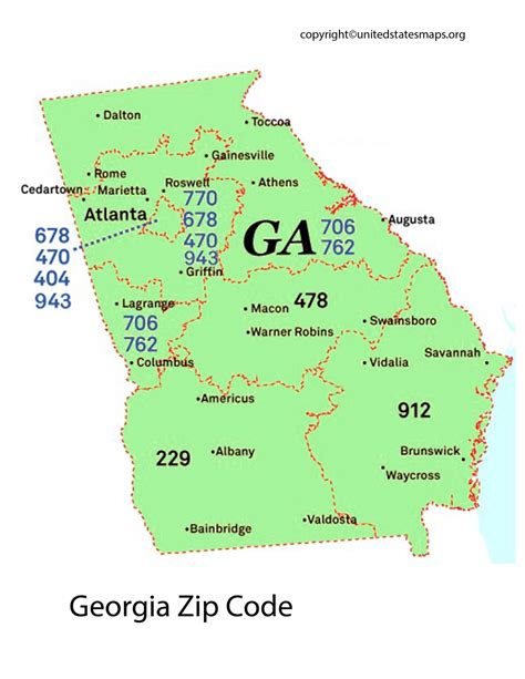 Image result for Georgia Zip Code Map