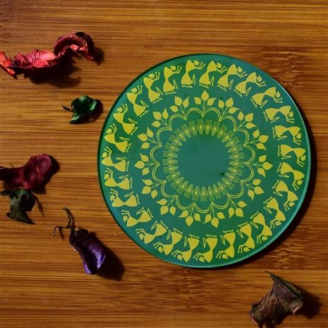 Warli - Green - Coaster – Baar Baar Dekho