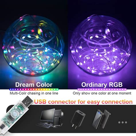 Buy Smart Fairy String Lights RGB IC WS2812B IC 6.5FT USB Bluetooth ...