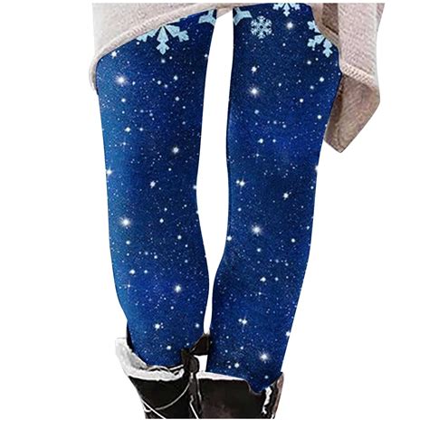 Besolor Christmas Leggings for Women Snowflake Xmas Trees Printed ...