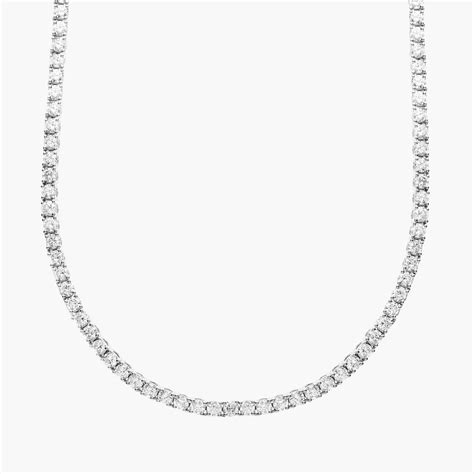 16 " Straight Diamond Eternity Necklace In Platinum (10 Ct. tw. - H-I ...