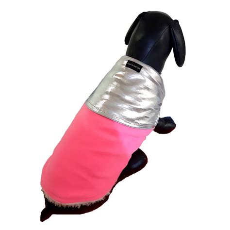 Pink Velvet Winter Dog jacket with Silver Lycra Top | Winter Sweater ...