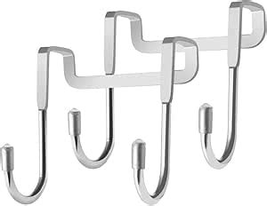 Stainless Steel Over Cabinet Door Hooks, Double S-Shaped Design, Silver ...