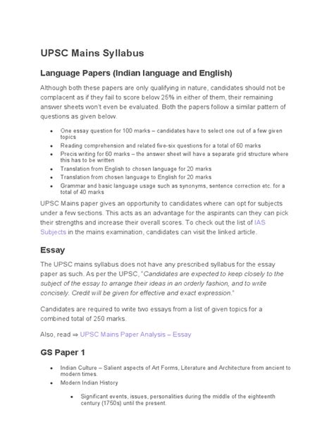 Image result for UPSC Syllabus Pattern