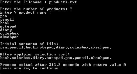 Image result for Selection Sort C Reading From a File