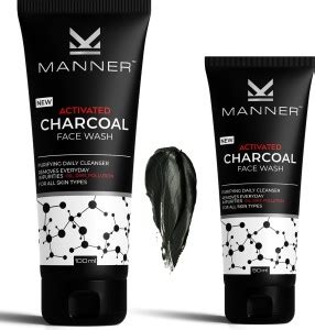 Manner Activated Charcoal Facewash for Skin Brightening, Clears Dirt ...