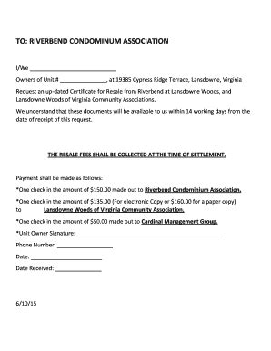 Fillable Online riverbend-lwva Resale Packet Request - Riverbend at ...