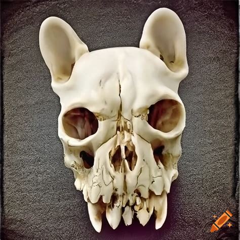 3/4 view photo of a french bulldog skull on Craiyon