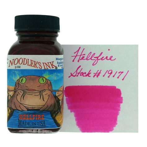 Noodler's 19171 Hellfire Highlighter Ink Bottle, Pink - 88ml – PEN PLANET