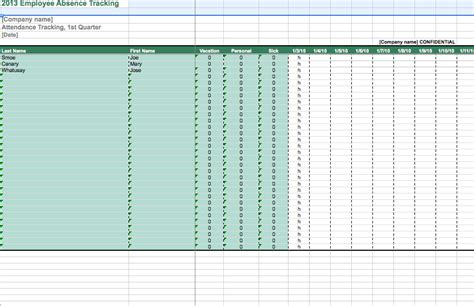 Image result for Employee Absence Tracker. Excel Template