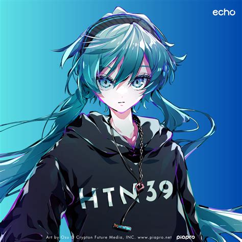 初音ミク イラストTシャツ Art by Osu | echo