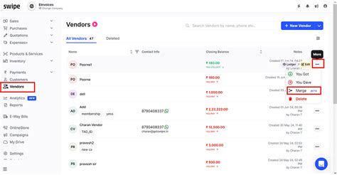 How to merge vendor on Web? - Vendor - Swipe