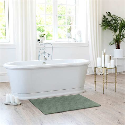 High Low Stripe Green Bath Rug 20x30 | At Home