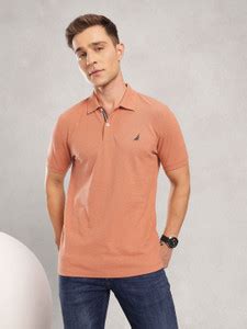 NAUTICA Solid Men Polo Neck Brown T-Shirt - Buy NAUTICA Solid Men Polo ...