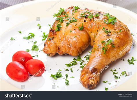 Crispy Roasted Chicken Quarter Stock Photo 146179094 : Shutterstock