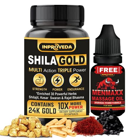 Shilagold Shilajit Gold Multi Action Triple Power Ayurvedic Capsules ...