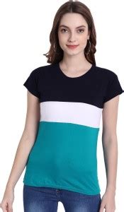 Fasla Striped Women Round Neck Multicolor T-Shirt - Buy Fasla Striped ...