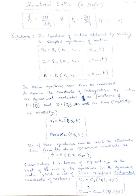 Note-11 Addendum - Lecture Notes - JHamiktsnsEoM (n Dof) H P ( SAukiens ...