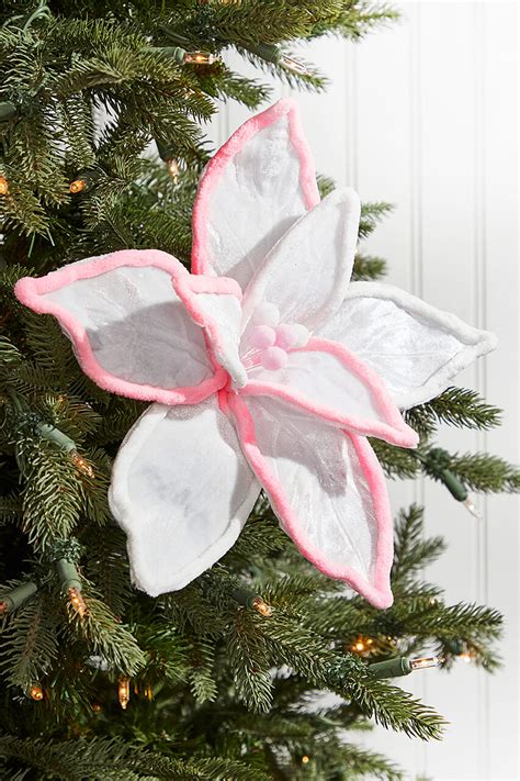 19" x 12" Textured White Poinsettia Stem - Decorator's Warehouse