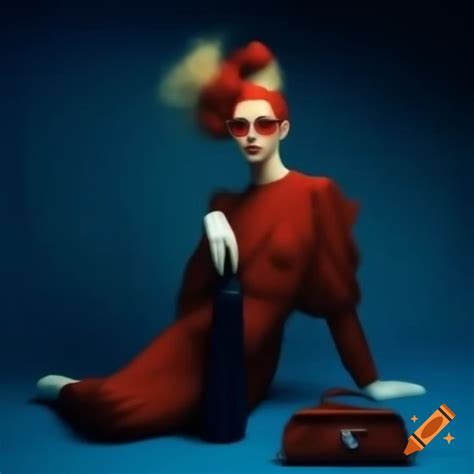 Italian male models in fur coats with fluffy feather dusters on Craiyon