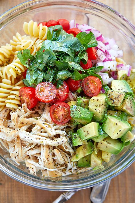 Healthy Chicken Pasta Salad Recipe with Avocado – Chicken Pasta Salad ...