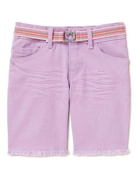 365 Kids from Garanimals Girls Bermuda Shorts with Belt, Sizes 4-10 ...