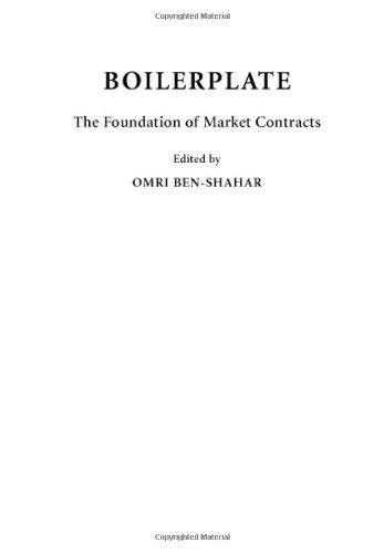 Boilerplate: The Foundation of Market Contracts eBook : Ben-Shahar ...