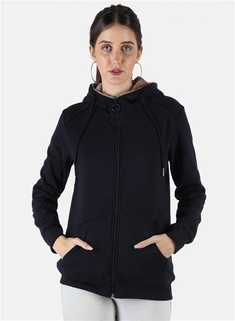 Buy Women Navy Blue Solid Sweatshirt Online in India - Monte Carlo
